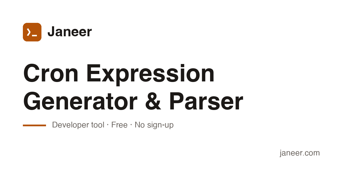 Cron Expression Generator & Parser | Janeer