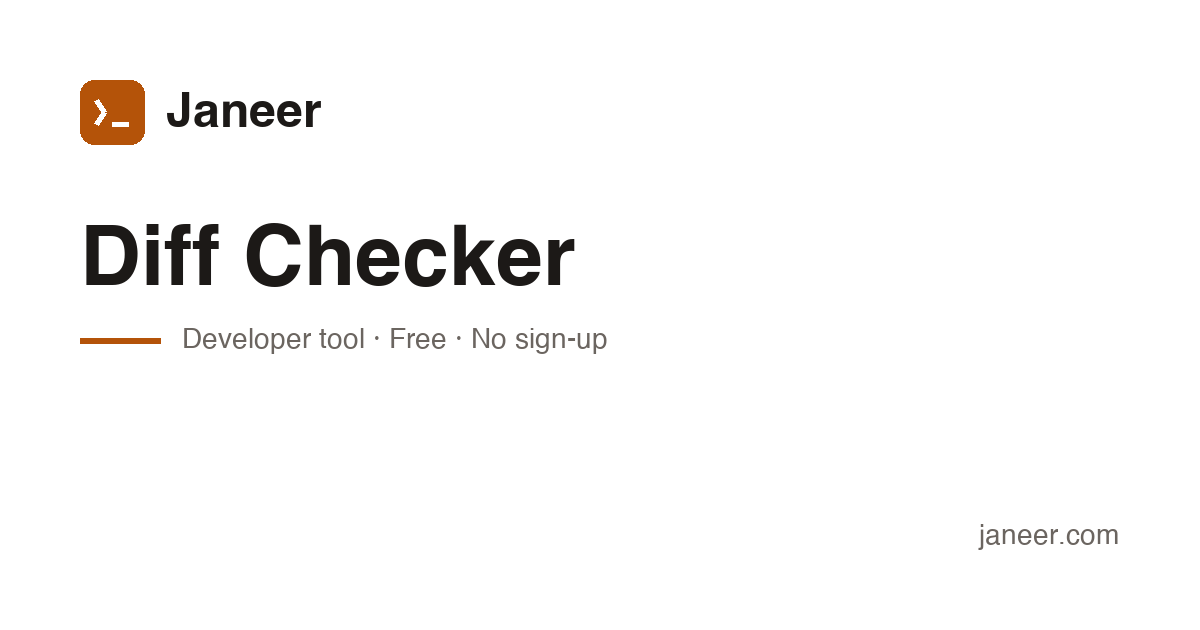Diff Checker — Free Online Text Comparison Tool | Janeer